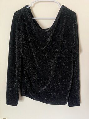 Daytrip Black Sparkle Long-Sleeve Women's Top